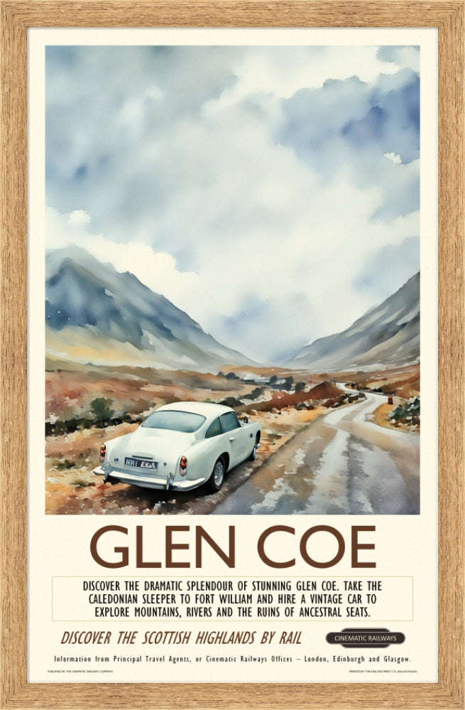 Glen Coe - a vintage travel poster inspired by your favourite film / movie - Cinematic Railways