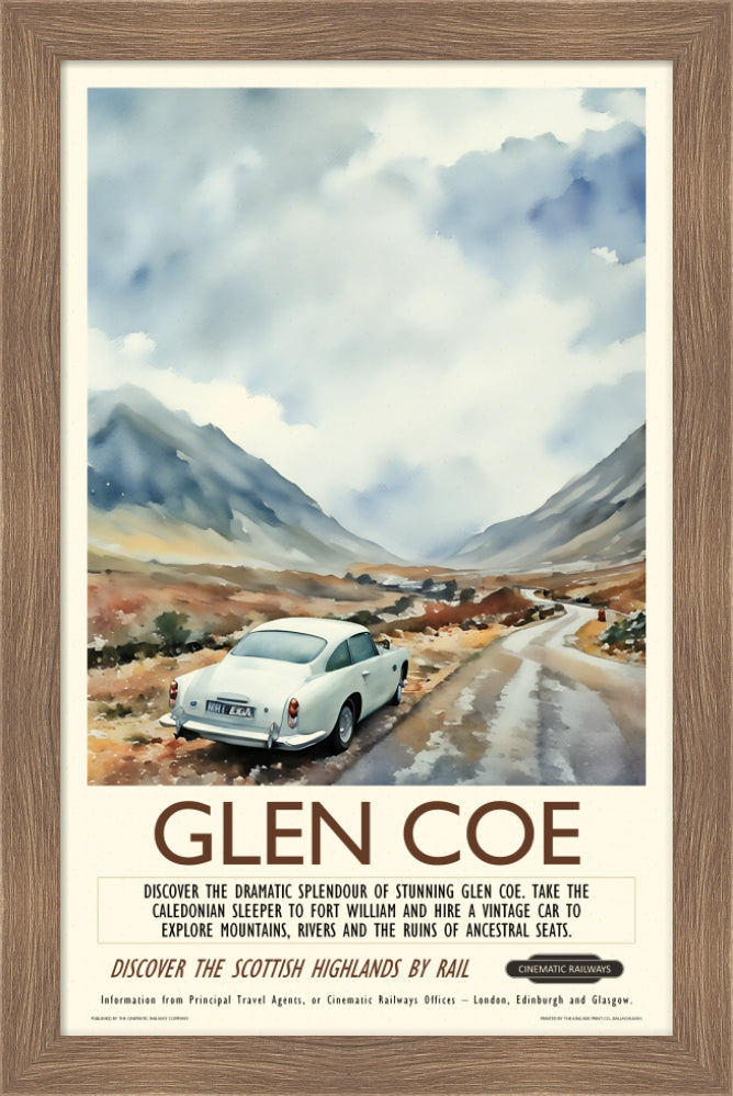 Glen Coe - a vintage travel poster inspired by your favourite film / movie - Cinematic Railways