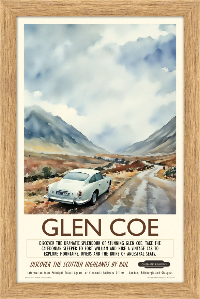 Glen Coe - a vintage travel poster inspired by your favourite film / movie - Cinematic Railways
