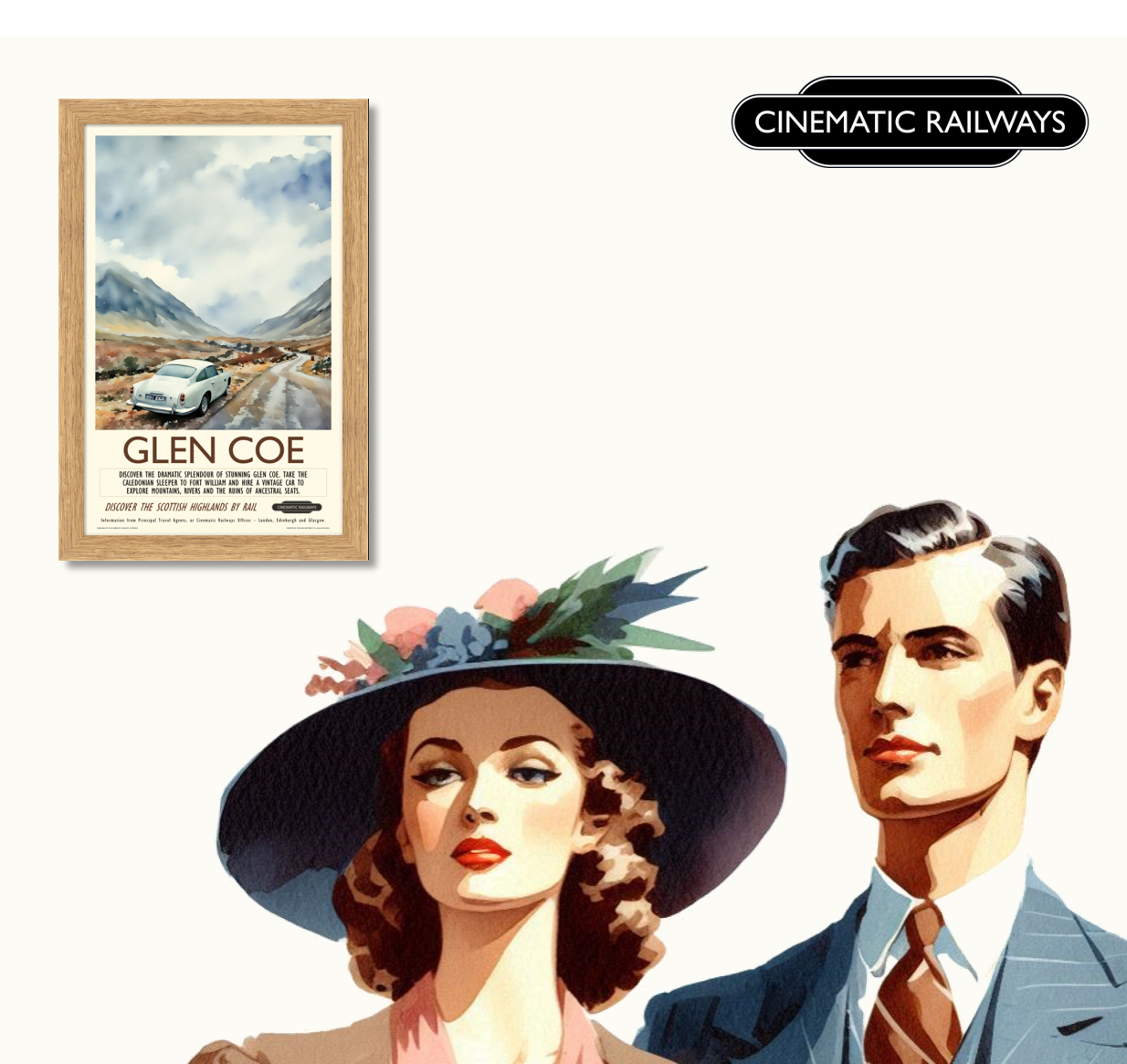 Glen Coe - a vintage travel poster inspired by your favourite film / movie - Cinematic Railways