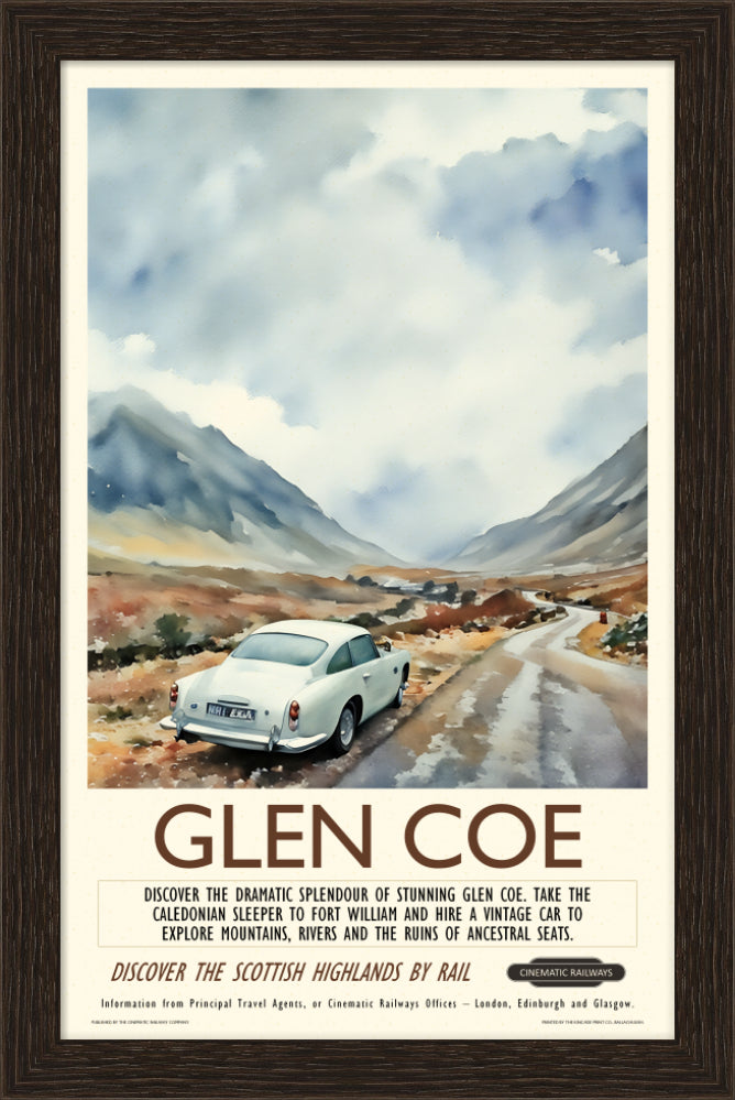 Glen Coe - a vintage travel poster inspired by your favourite film / movie - Cinematic Railways