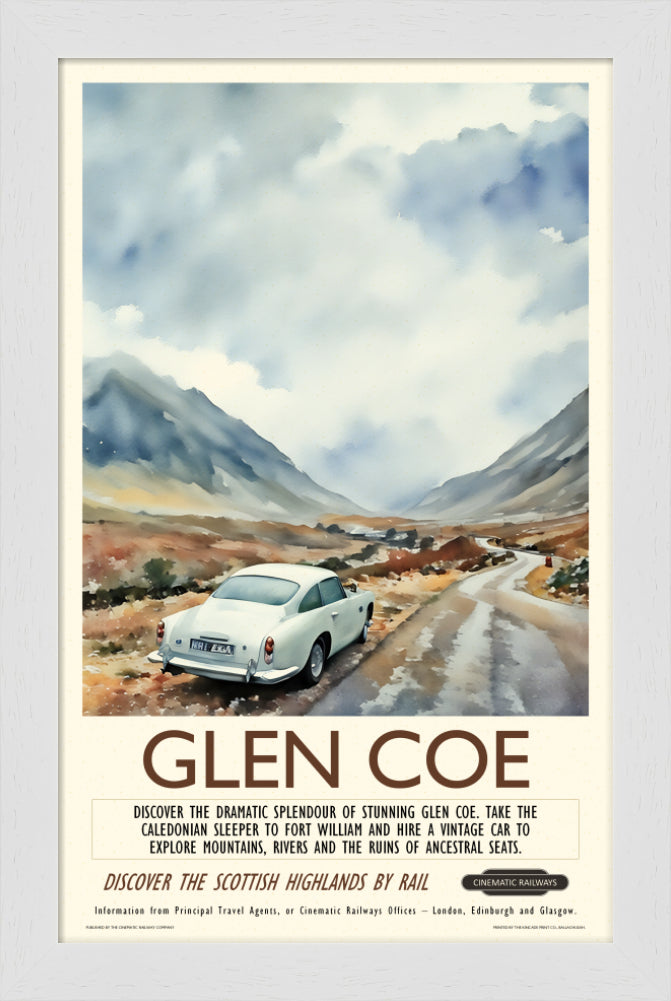 Glen Coe - a vintage travel poster inspired by your favourite film / movie - Cinematic Railways