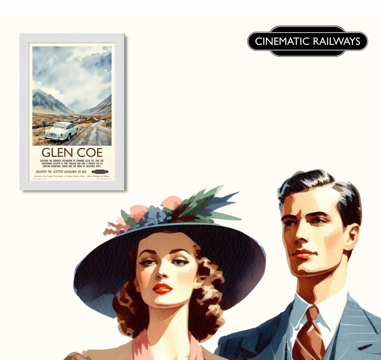 Glen Coe - a vintage travel poster inspired by your favourite film / movie - Cinematic Railways