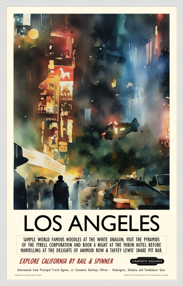 Los Angeles - a vintage travel poster inspired by your favourite film / movie - Cinematic Railways