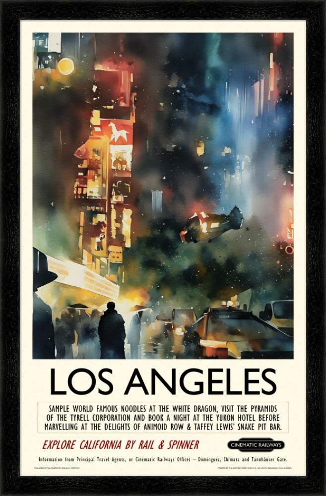 Los Angeles - a vintage travel poster inspired by your favourite film / movie - Cinematic Railways