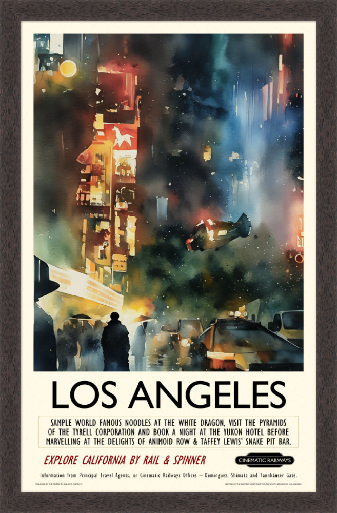 Los Angeles - a vintage travel poster inspired by your favourite film / movie - Cinematic Railways