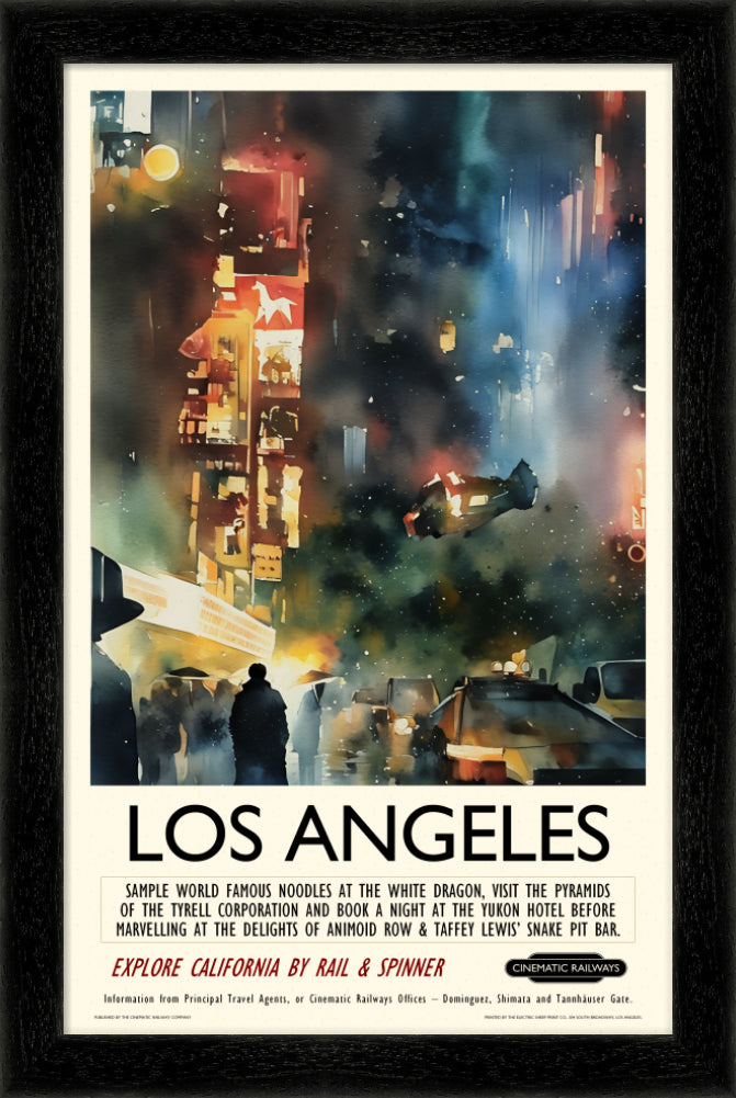 Los Angeles - a vintage travel poster inspired by your favourite film / movie - Cinematic Railways