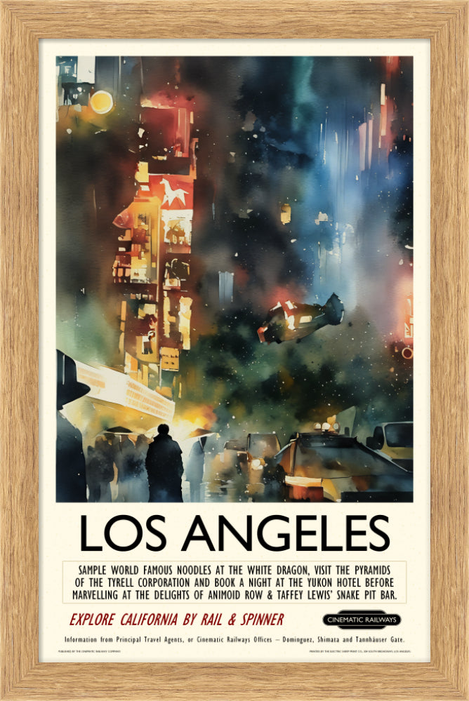 Los Angeles - a vintage travel poster inspired by your favourite film / movie - Cinematic Railways