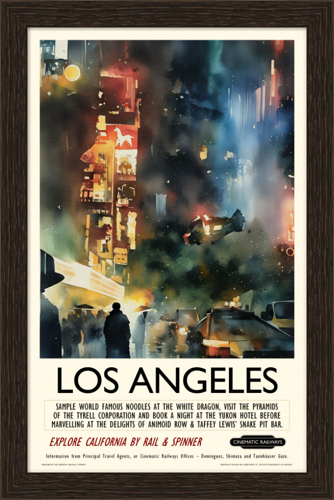Los Angeles - a vintage travel poster inspired by your favourite film / movie - Cinematic Railways