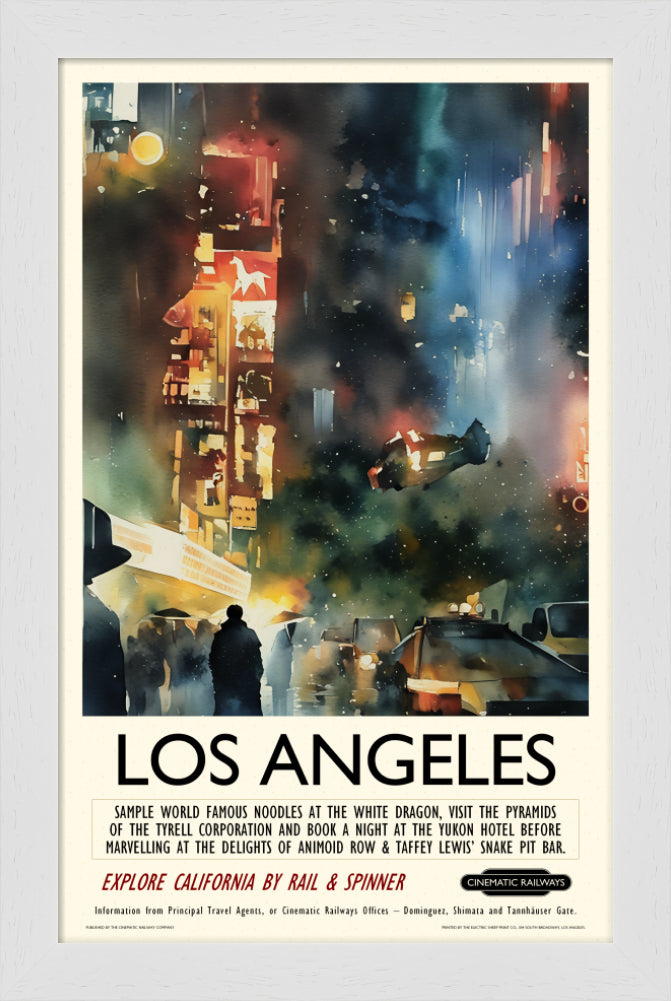 Los Angeles - a vintage travel poster inspired by your favourite film / movie - Cinematic Railways