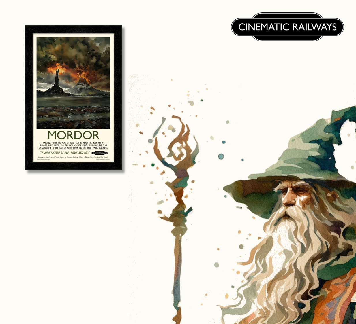 Mordor - a vintage travel poster inspired by your favourite film / movie - Cinematic Railways