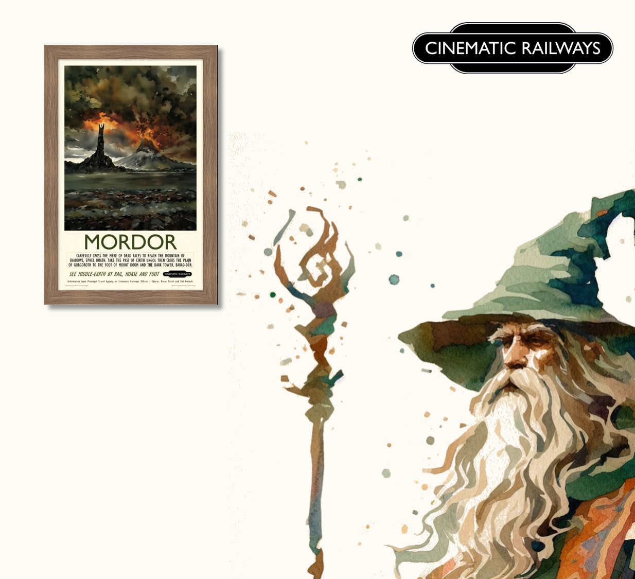 Mordor - a vintage travel poster inspired by your favourite film / movie - Cinematic Railways