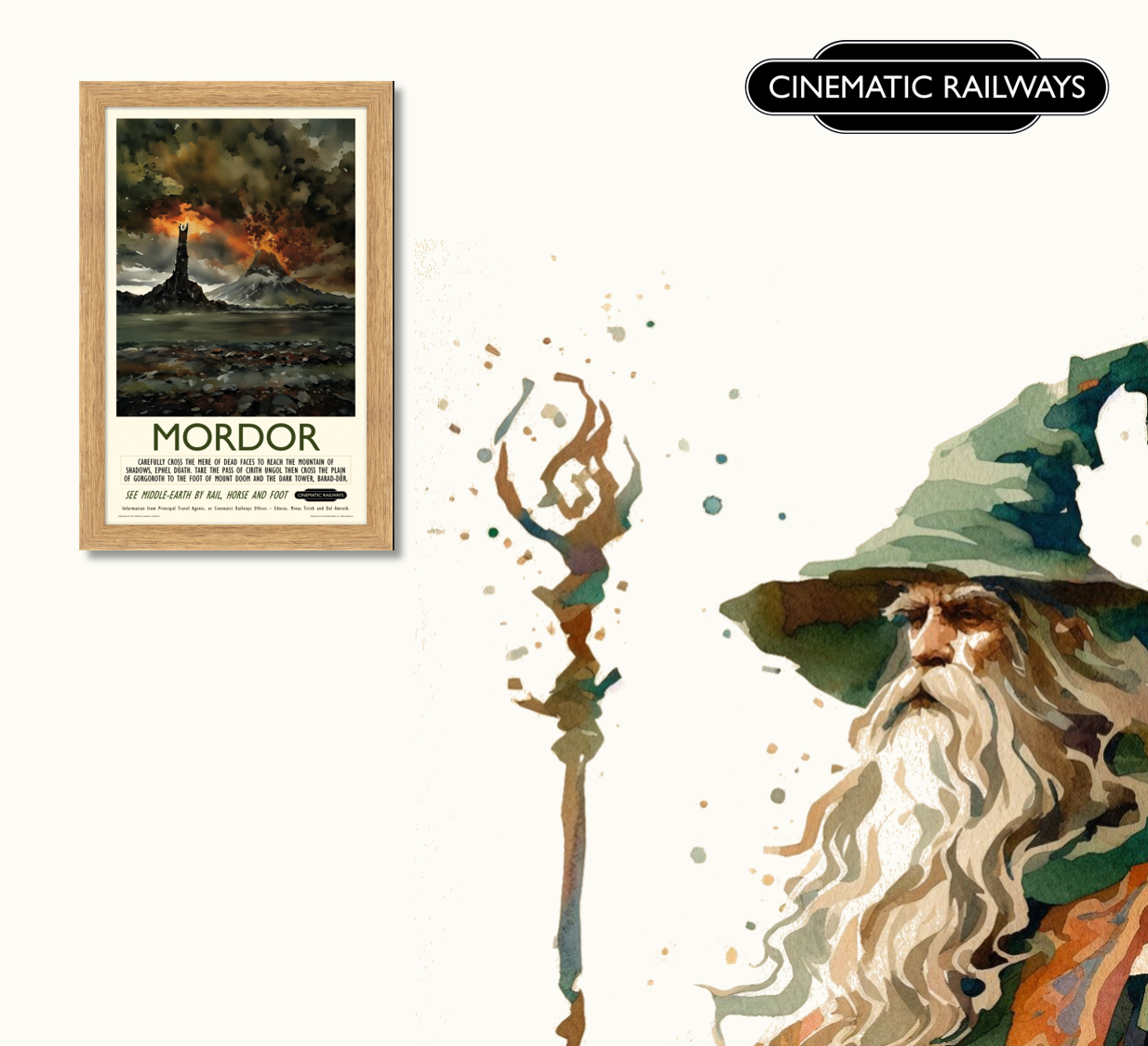 Mordor - a vintage travel poster inspired by your favourite film / movie - Cinematic Railways