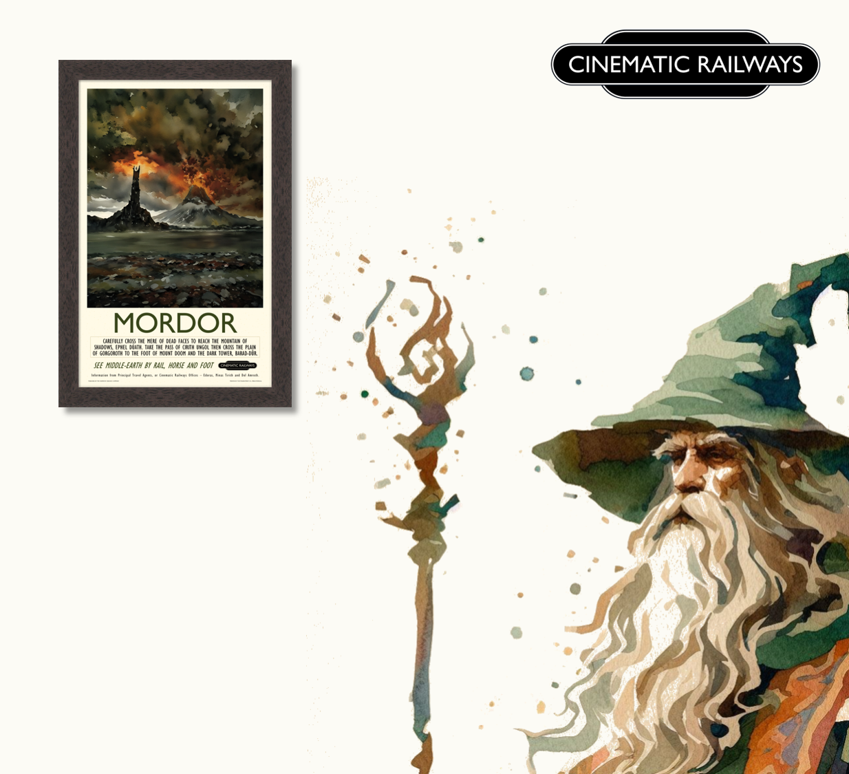 Mordor - a vintage travel poster inspired by your favourite film / movie - Cinematic Railways