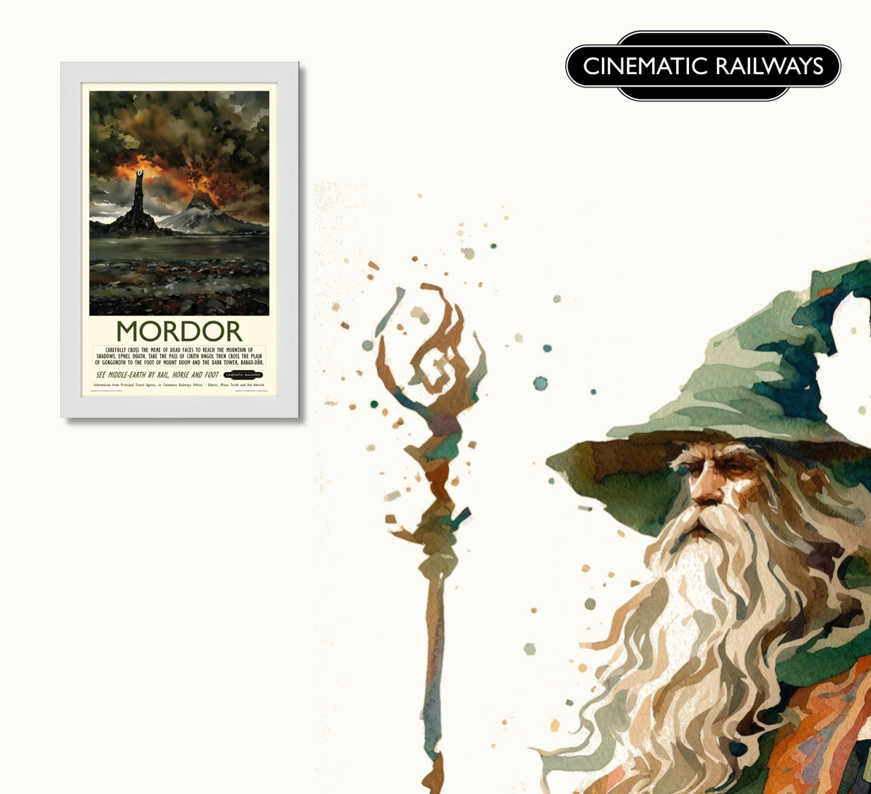 Mordor - a vintage travel poster inspired by your favourite film / movie - Cinematic Railways
