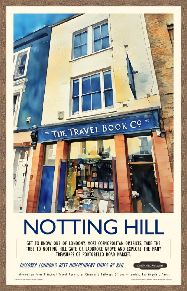 Notting Hill  - a vintage travel poster inspired by your favourite film / movie - Cinematic Railways