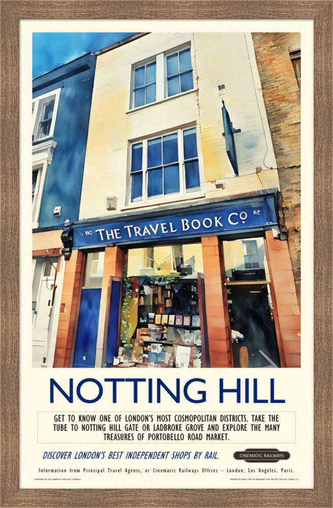Notting Hill  - a vintage travel poster inspired by your favourite film / movie - Cinematic Railways