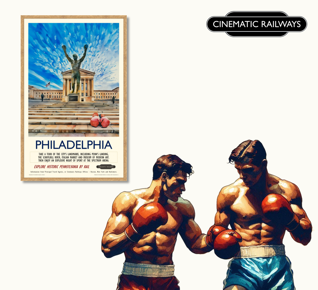 Philadelphia - a vintage travel poster inspired by your favourite film / movie - Cinematic Railways
