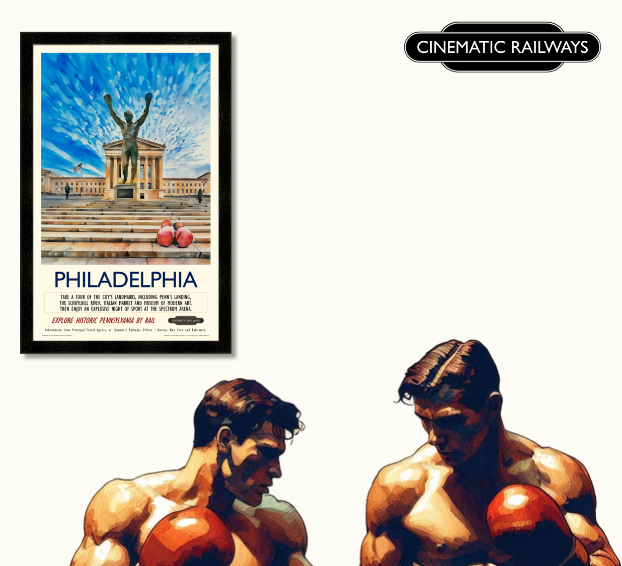 Philadelphia - a vintage travel poster inspired by your favourite film / movie - Cinematic Railways