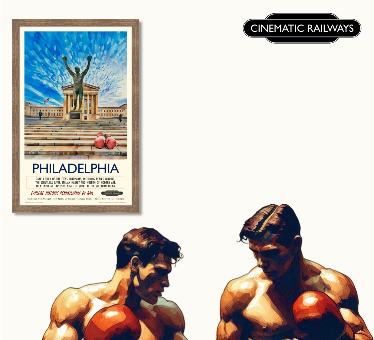 Philadelphia - a vintage travel poster inspired by your favourite film / movie - Cinematic Railways