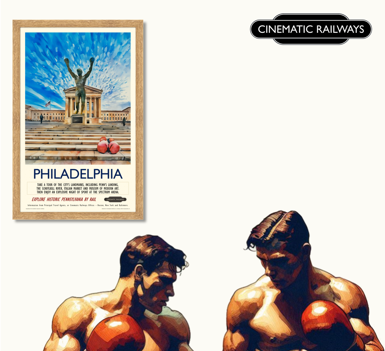 Philadelphia - a vintage travel poster inspired by your favourite film / movie - Cinematic Railways