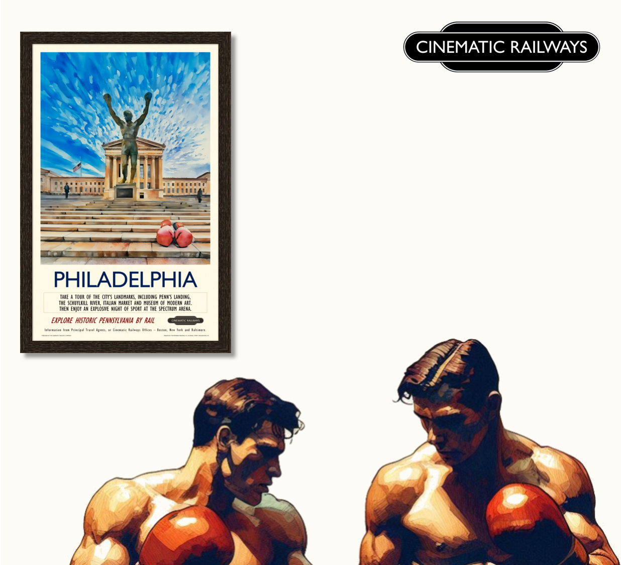 Philadelphia - a vintage travel poster inspired by your favourite film / movie - Cinematic Railways
