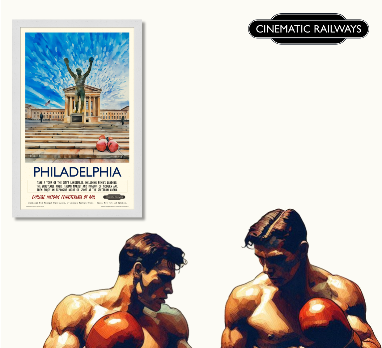Philadelphia - a vintage travel poster inspired by your favourite film / movie - Cinematic Railways