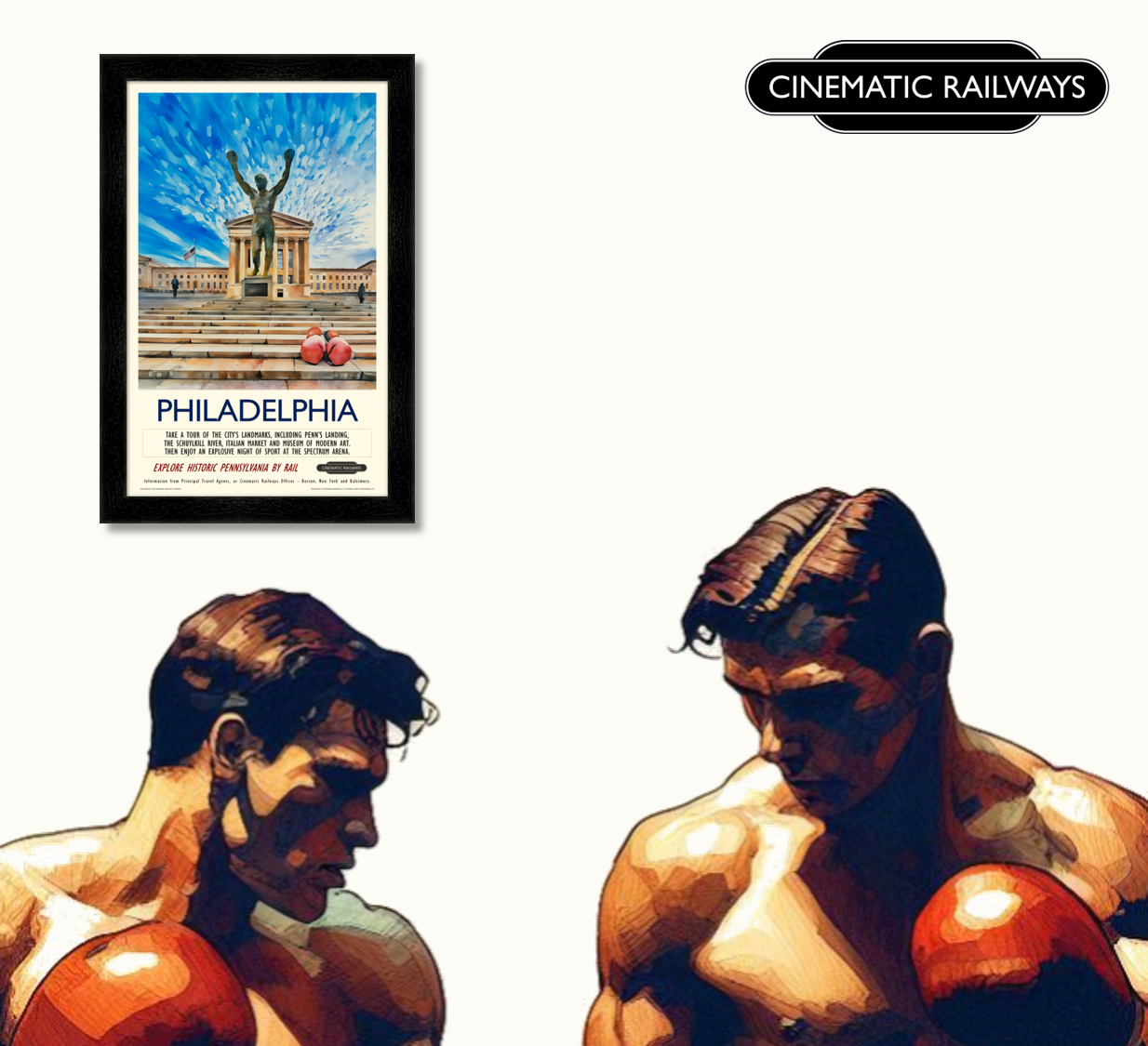 Philadelphia - a vintage travel poster inspired by your favourite film / movie - Cinematic Railways
