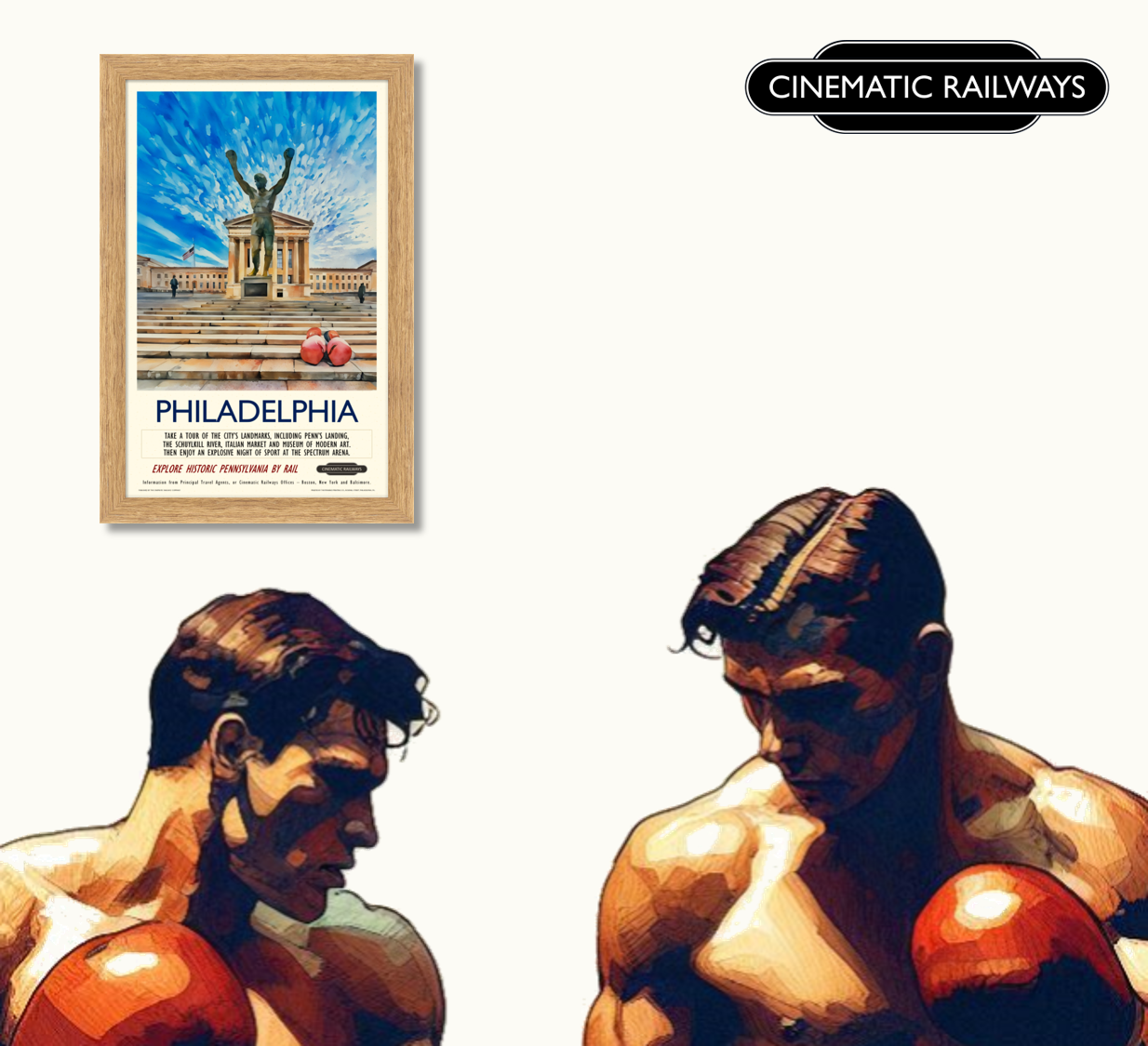 Philadelphia - a vintage travel poster inspired by your favourite film / movie - Cinematic Railways