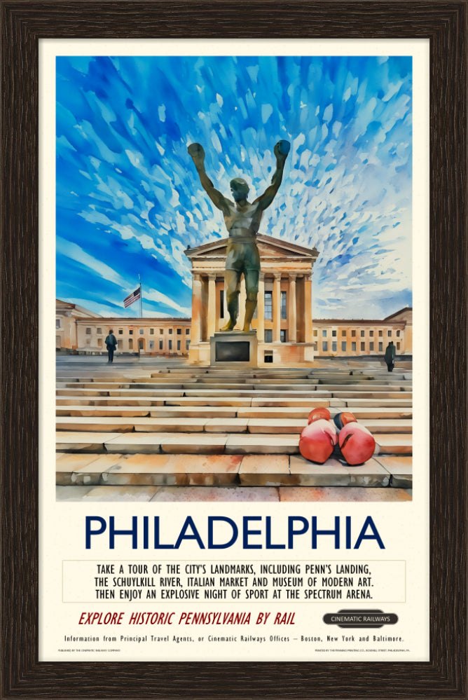 Philadelphia - a vintage travel poster inspired by your favourite film / movie - Cinematic Railways
