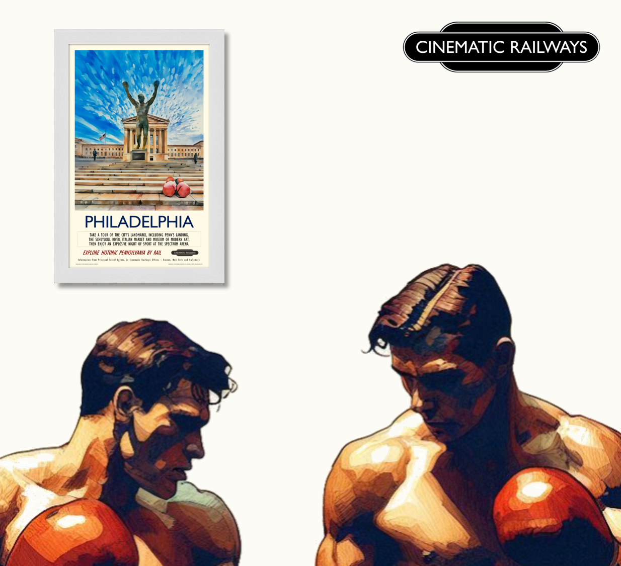Philadelphia - a vintage travel poster inspired by your favourite film / movie - Cinematic Railways