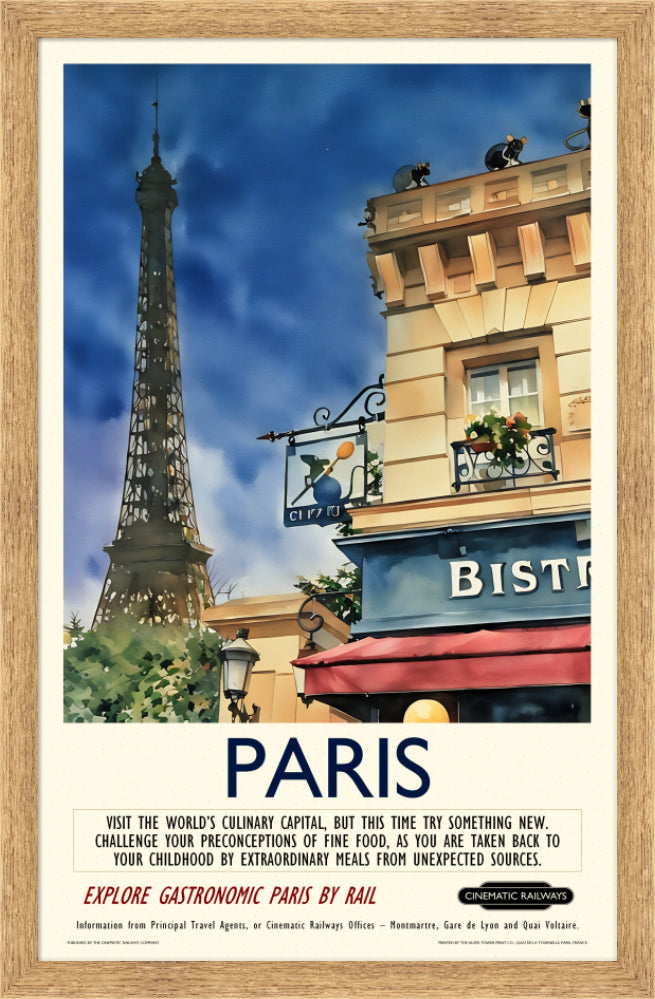 Paris - a vintage travel poster inspired by your favourite film / movie - Cinematic Railways