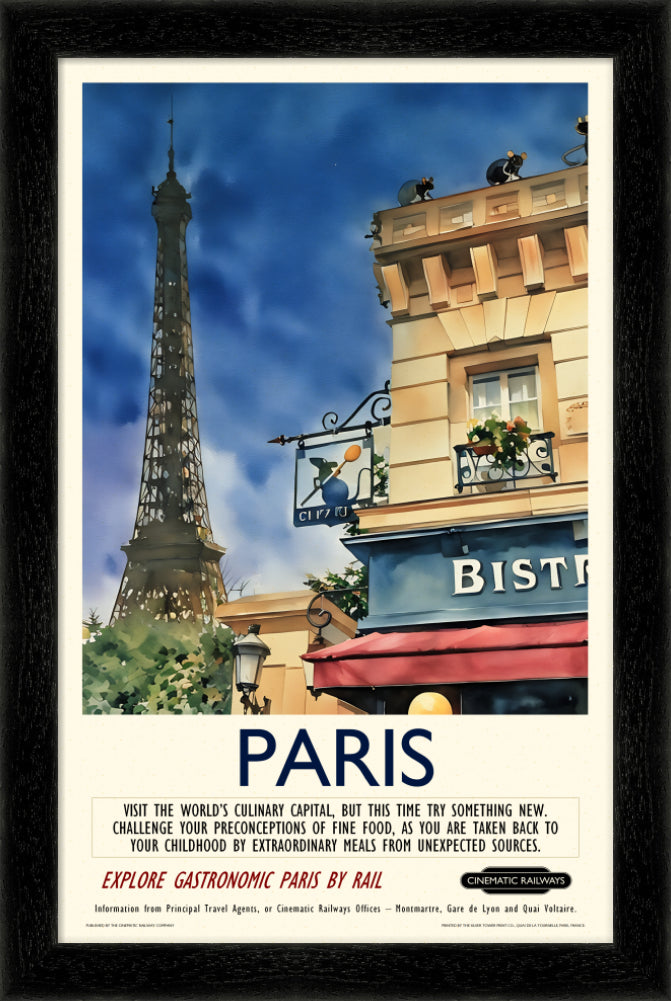 Paris - a vintage travel poster inspired by your favourite film / movie - Cinematic Railways