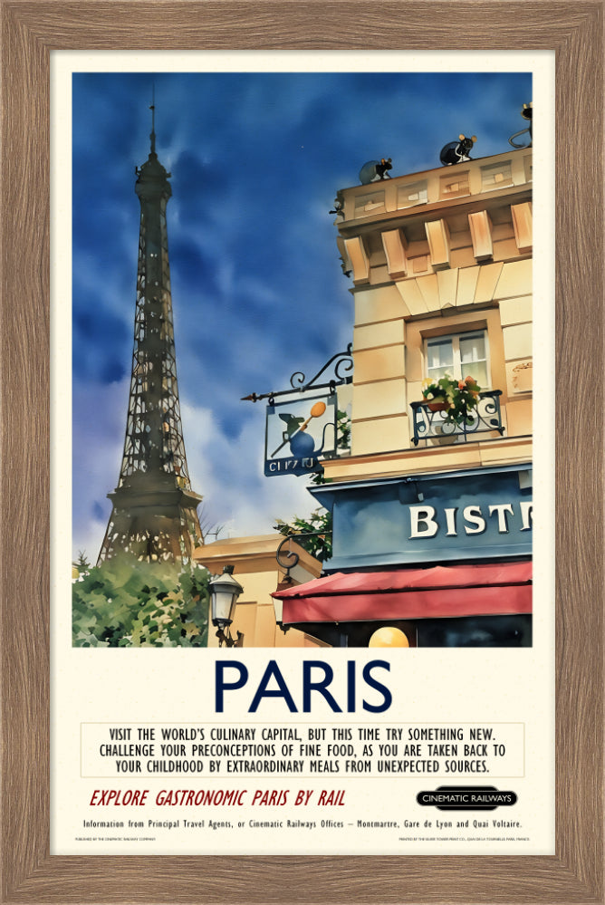 Paris - a vintage travel poster inspired by your favourite film / movie - Cinematic Railways