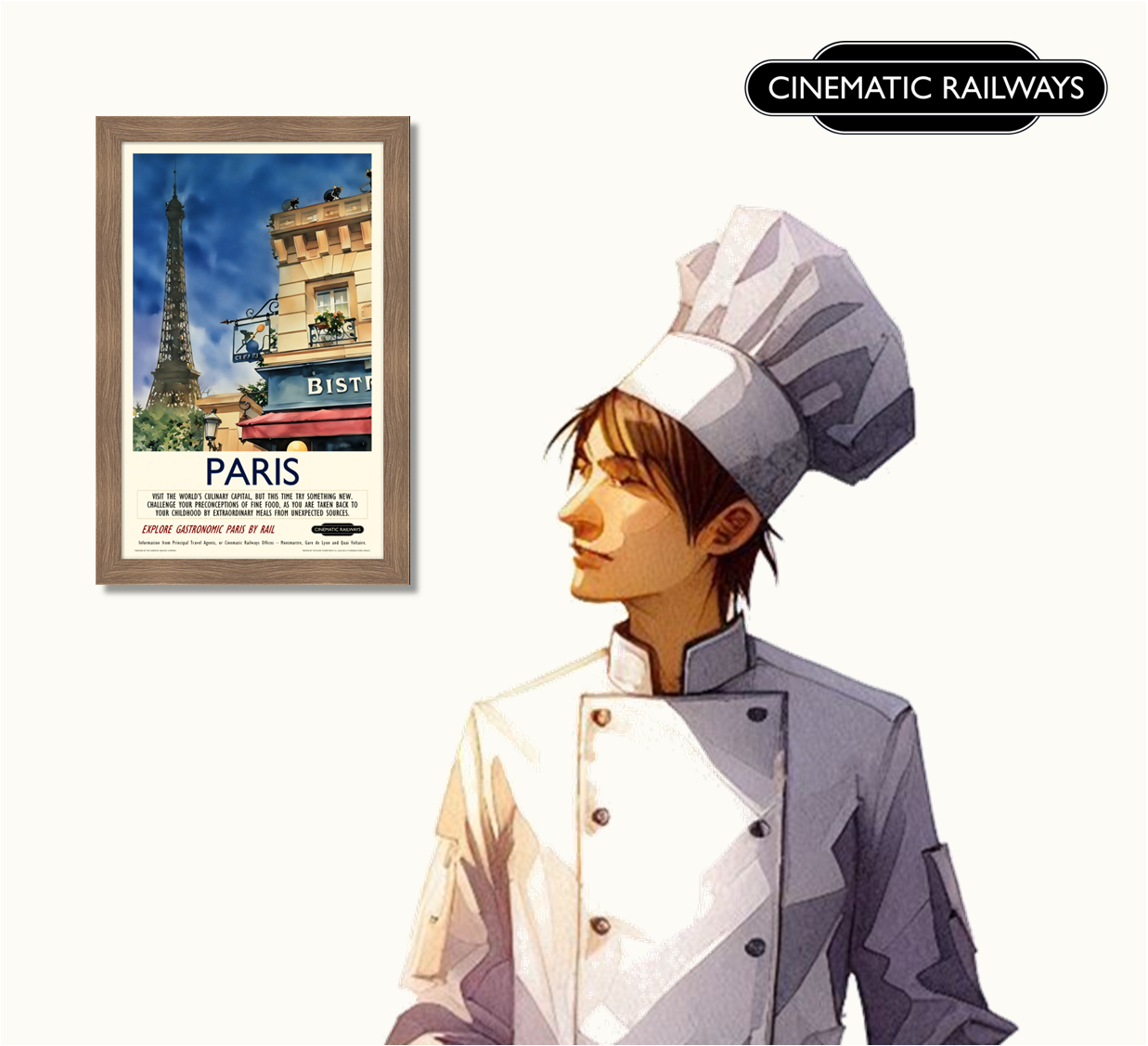 Paris - a vintage travel poster inspired by your favourite film / movie - Cinematic Railways
