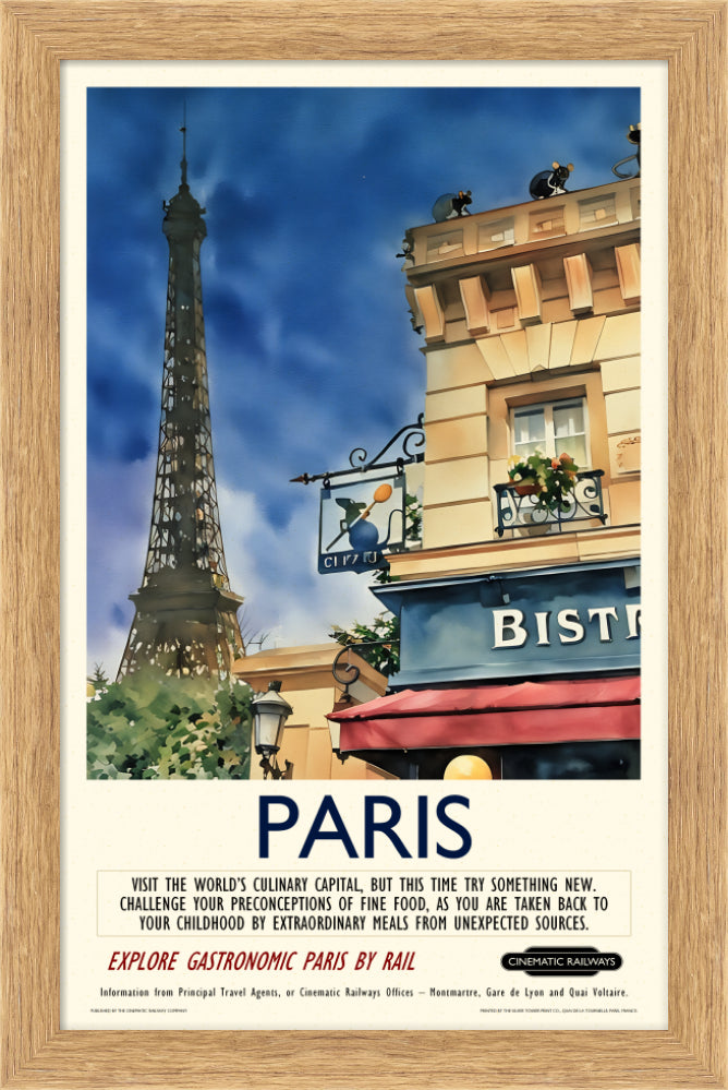 Paris - a vintage travel poster inspired by your favourite film / movie - Cinematic Railways