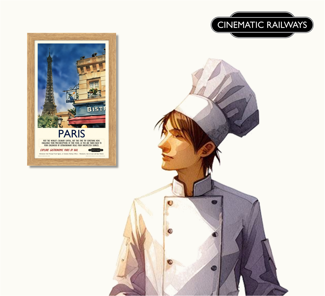 Paris - a vintage travel poster inspired by your favourite film / movie - Cinematic Railways