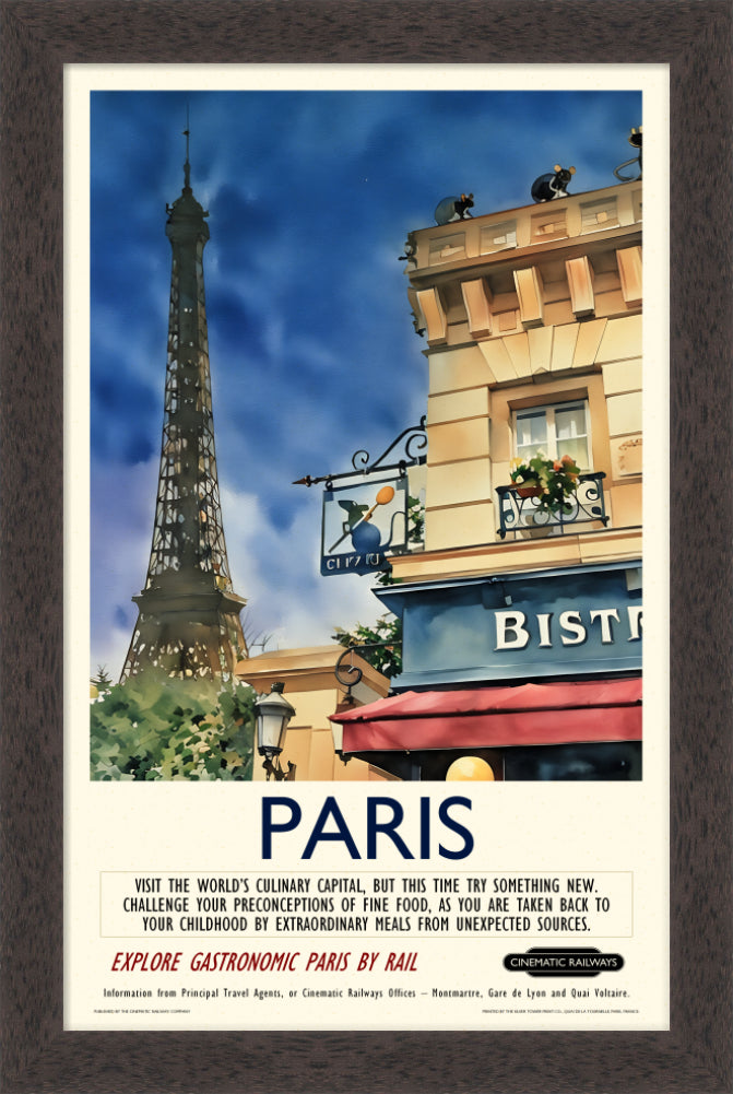 Paris - a vintage travel poster inspired by your favourite film / movie - Cinematic Railways