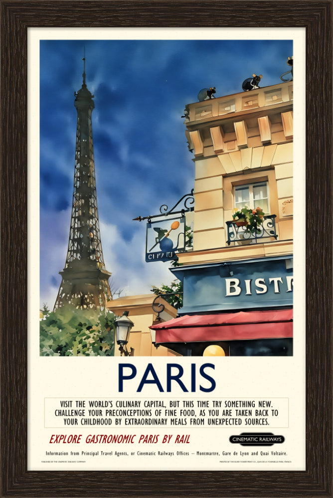 Paris - a vintage travel poster inspired by your favourite film / movie - Cinematic Railways