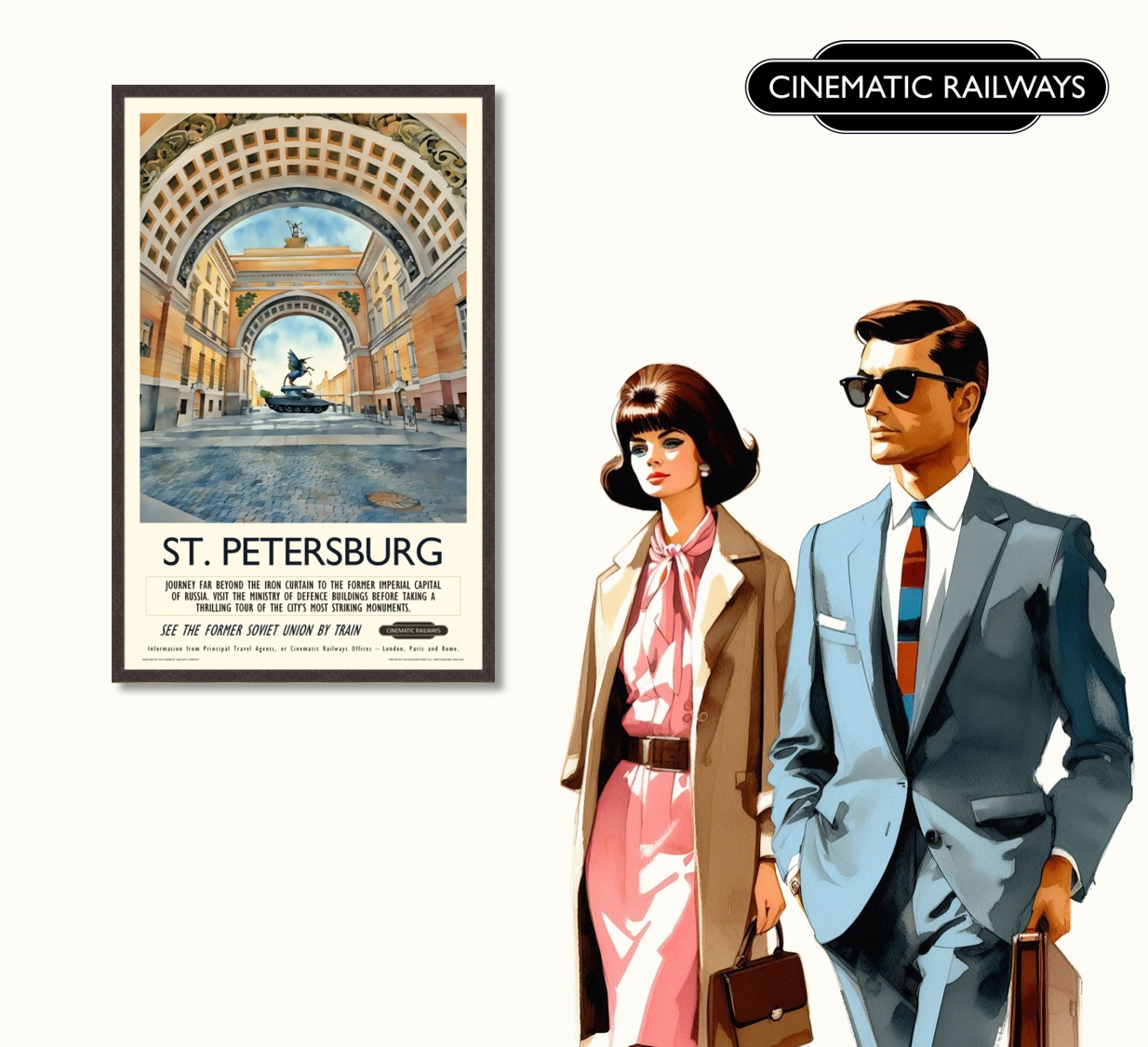 St. Petersburg - a vintage travel poster inspired by your favourite film / movie - Cinematic Railways