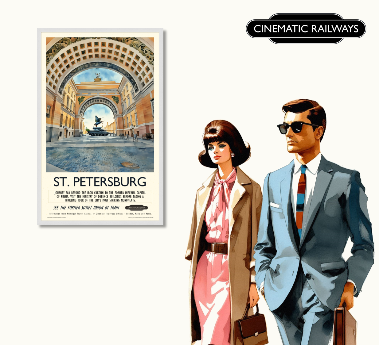 St. Petersburg - a vintage travel poster inspired by your favourite film / movie - Cinematic Railways