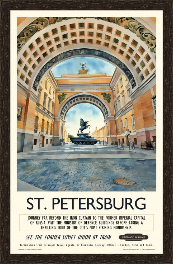 St. Petersburg - a vintage travel poster inspired by your favourite film / movie - Cinematic Railways