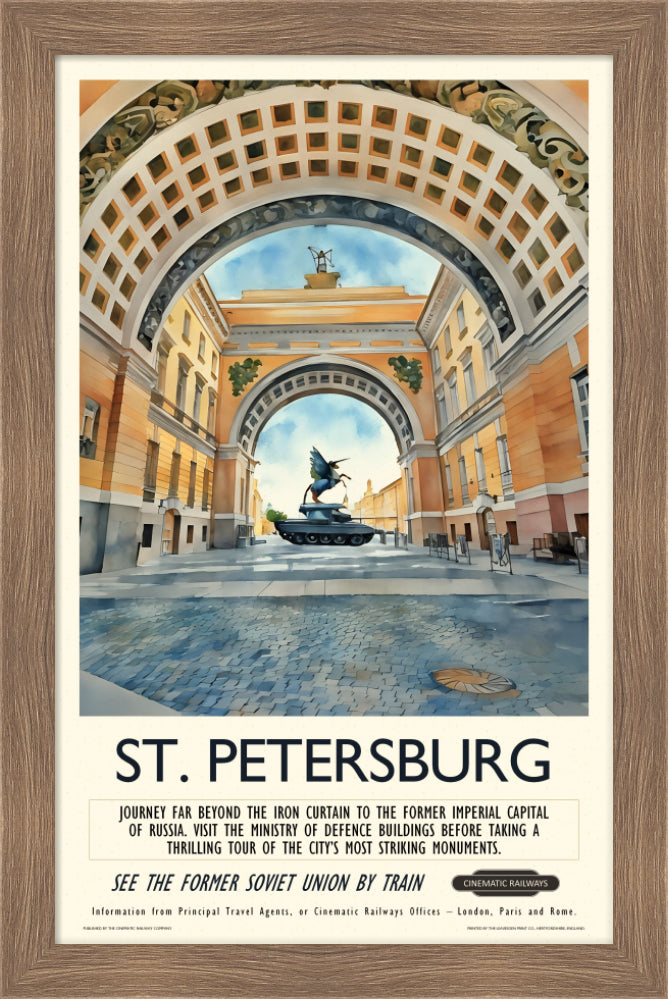 St. Petersburg - a vintage travel poster inspired by your favourite film / movie - Cinematic Railways