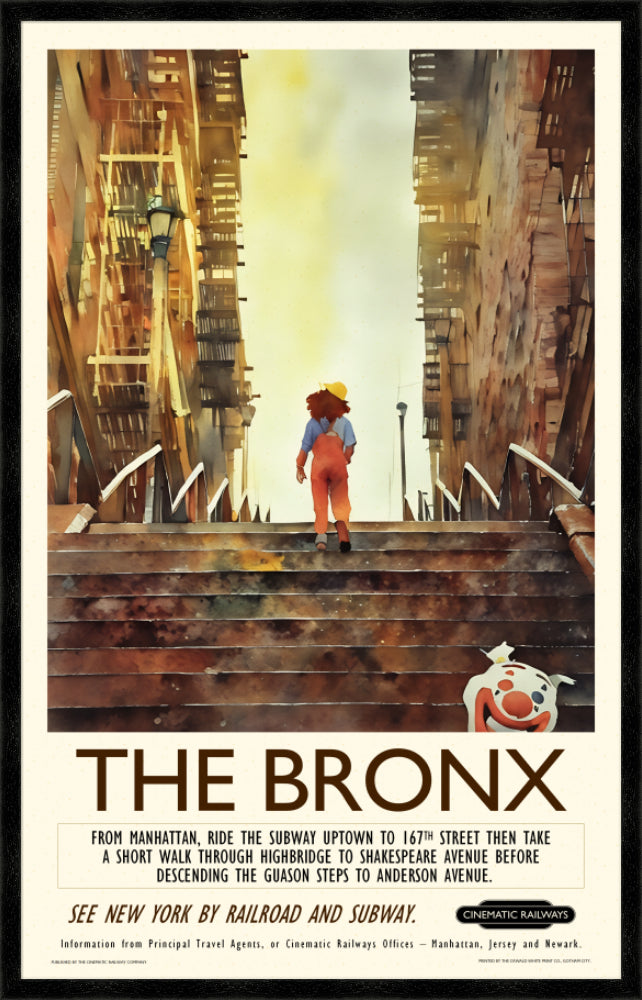 The Bronx - a vintage travel poster inspired by your favourite film / movie - Cinematic Railways