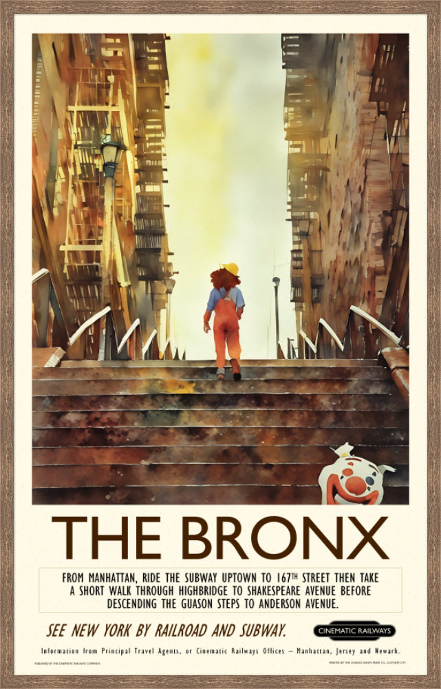 The Bronx - a vintage travel poster inspired by your favourite film / movie - Cinematic Railways