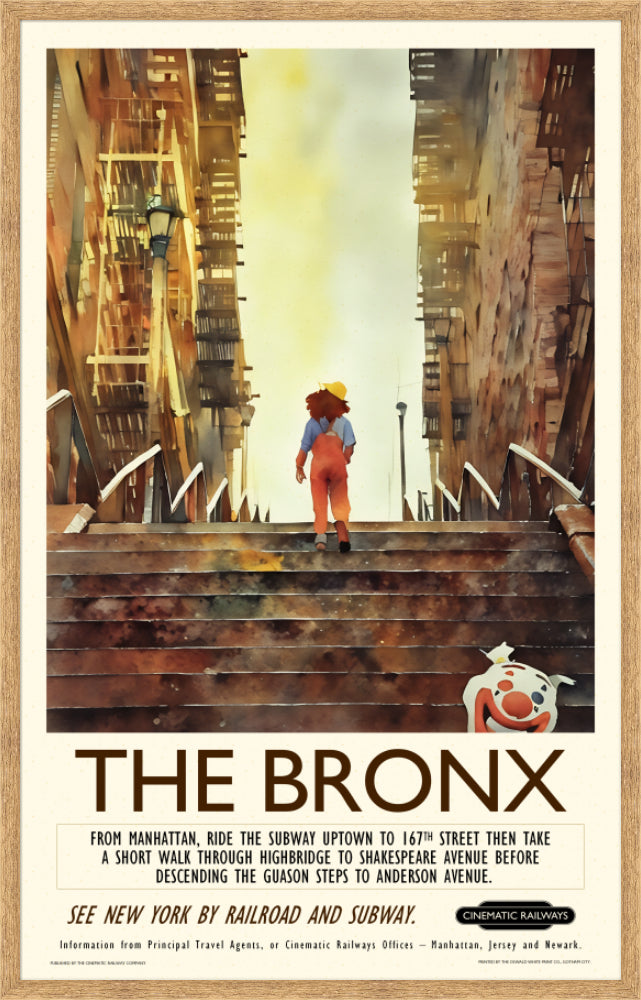 The Bronx - a vintage travel poster inspired by your favourite film / movie - Cinematic Railways