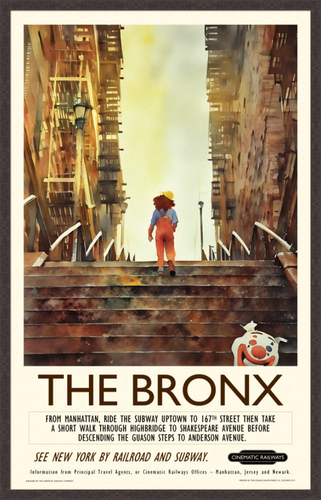 The Bronx - a vintage travel poster inspired by your favourite film / movie - Cinematic Railways
