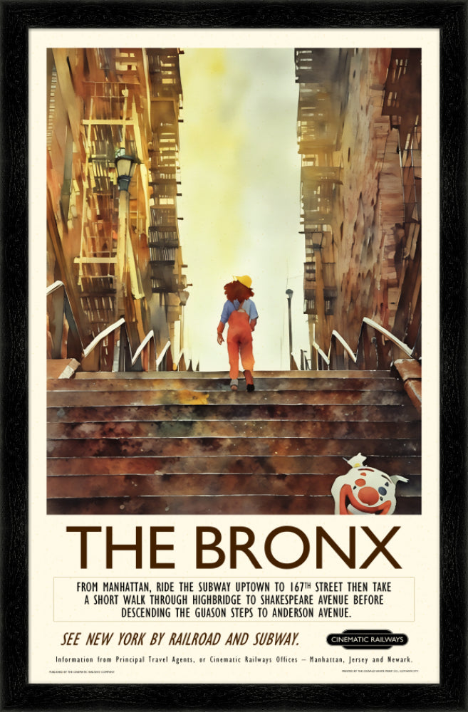 The Bronx - a vintage travel poster inspired by your favourite film / movie - Cinematic Railways