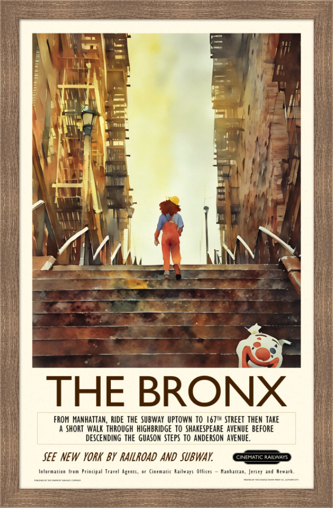 The Bronx - a vintage travel poster inspired by your favourite film / movie - Cinematic Railways