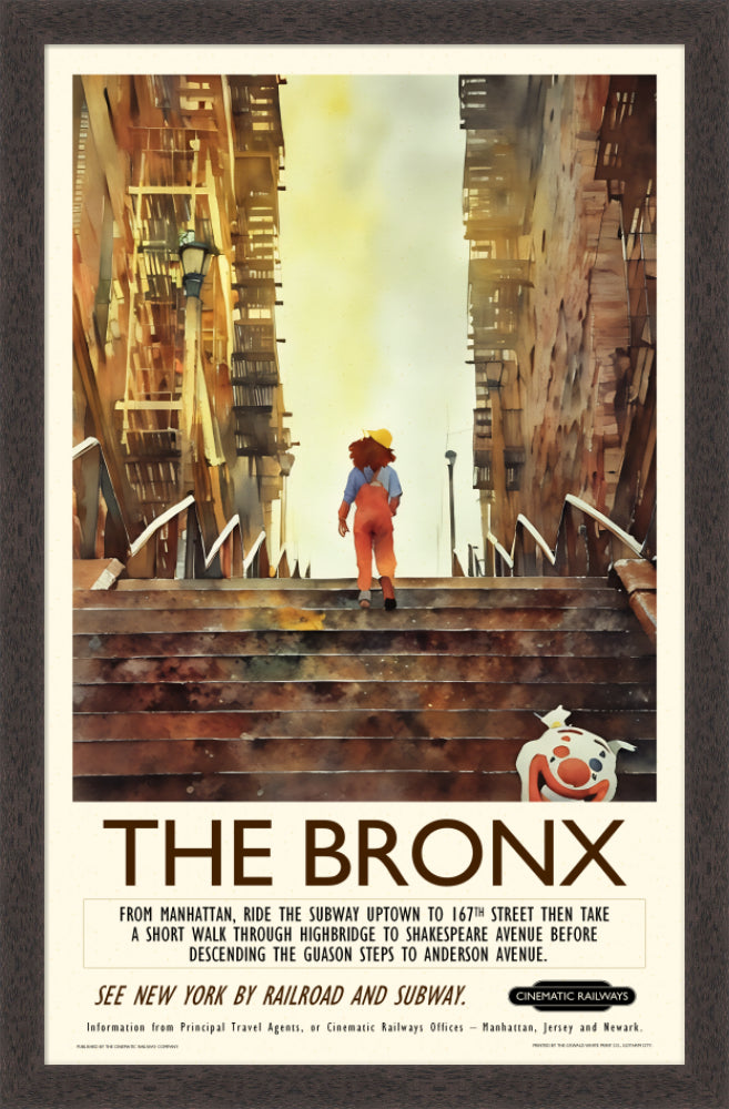 The Bronx - a vintage travel poster inspired by your favourite film / movie - Cinematic Railways